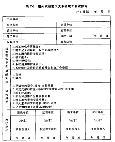 罐外式烟雾灭火系统竣工验收报告