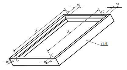 门框内裁口高度测量位置示意图 