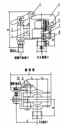 图8 A型螺纹连接气控施放阀