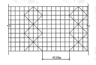 图6.6.3  高度24m以下剪刀撑布置