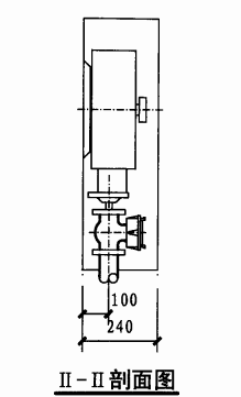 甲型单栓室内消火栓箱（II-II剖面图）