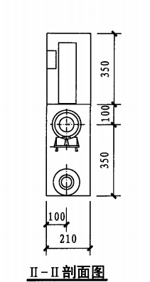丙型单栓室内消火栓箱（II-II剖面图）	