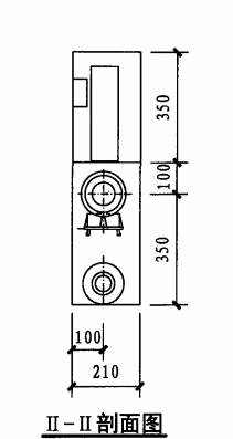 丙型单栓室内消火栓箱(II-II剖面图)