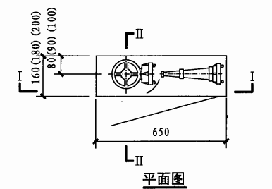 薄型单栓室内消火栓箱(平面图)