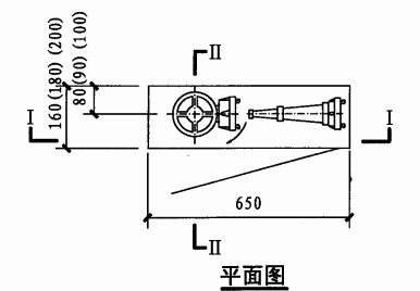 薄型单栓室内消火栓箱（平面图）