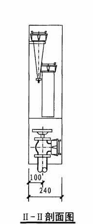 甲型双栓室内消火栓箱（II-II剖面图）