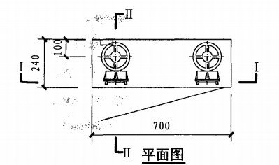 甲型双栓室内消火栓箱（平面图）