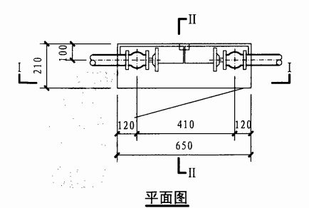 丙型双栓室内消火栓箱(平面图)