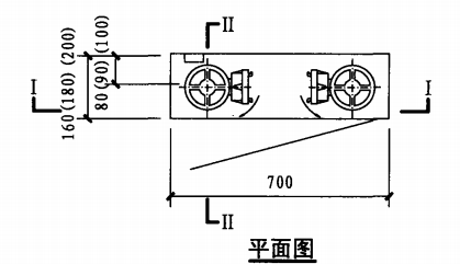 薄型双栓室内消火栓箱(平面图)