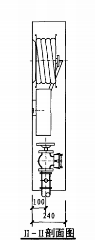 双栓带消防软管卷盘消火栓箱（II-II剖面图）