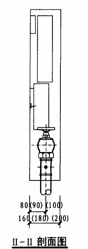 薄型双栓带消防软管卷盘消火栓箱（II-II剖面图）