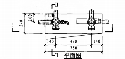 双栓带轻便消防水龙组合式消防柜（平面图）