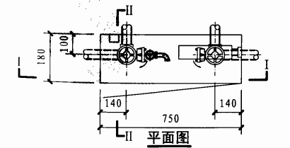 薄型双栓带轻便消防水龙组合式消防柜(平面图)