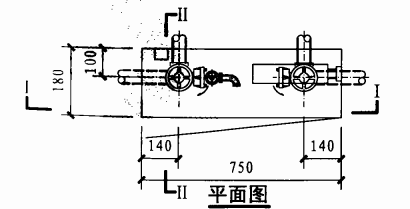 薄型双栓带轻便消防水龙组合式消防柜（平面图）