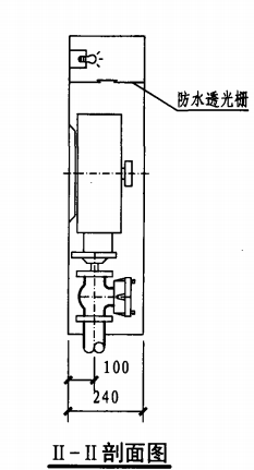 甲型带应急照明单栓室内消火栓箱（II-II剖面图）
