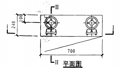 甲型带应急照明双栓室内消火栓箱（平面图）