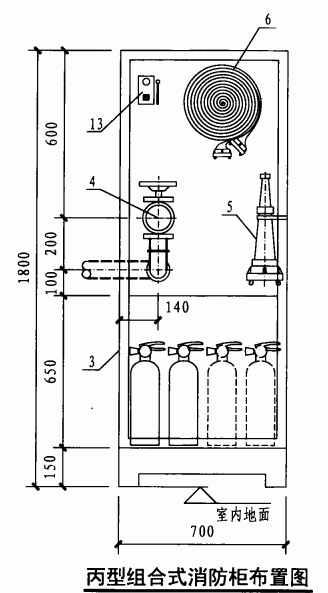 丙型组合式消防柜布置图