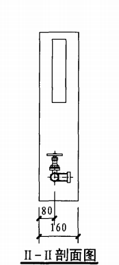 轻便消防水龙箱（II-II剖面图）