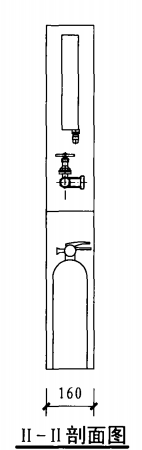轻便消防水龙柜(二）（II-II剖面图）