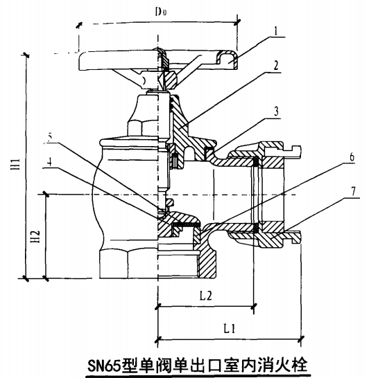 SN65型单阀单出口室内消火栓