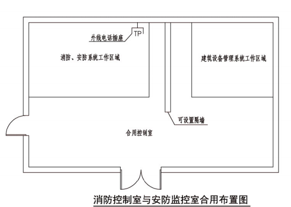 消防控制室与安防监控室合用布置图