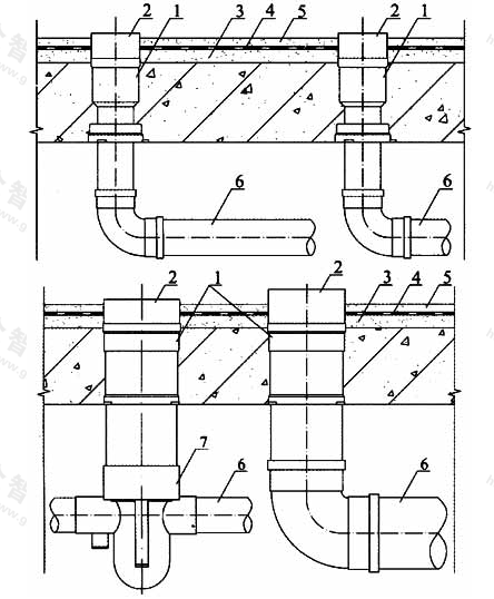 图4.3.4-2 应用于异层排水安装方式一