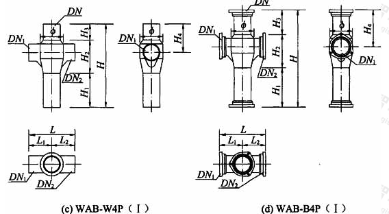 图A.1.3-1 180°四通加强型旋流器外形