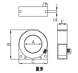 剩余电流互感器外形尺寸图(圆形)