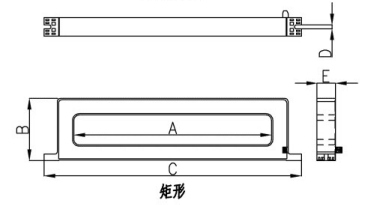 剩余电流互感器外形尺寸图(矩形)