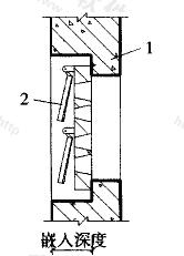 图3.4.6 悬板活门嵌入墙内深度示意