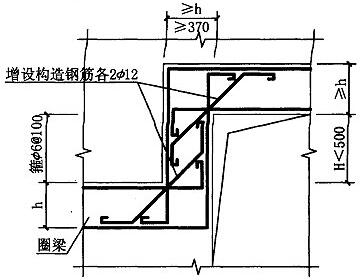 图5.2.2-2 圈梁拐弯处构造