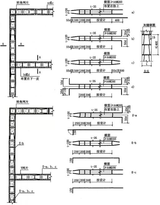 图6.3.3-2 配筋砌块墙灰缝配筋