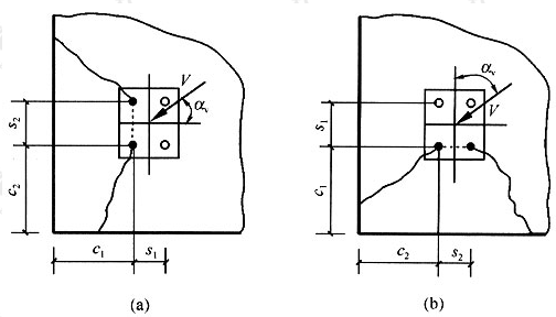 图16.3.11  剪力作用下的角部群锚