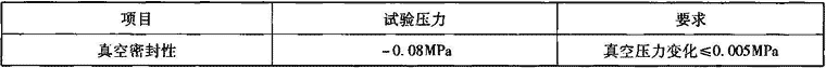 表7.2.7-8  真空试验参数