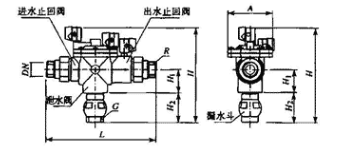图8.1.1-2  螺旋连接减压型倒流防止器外形图
