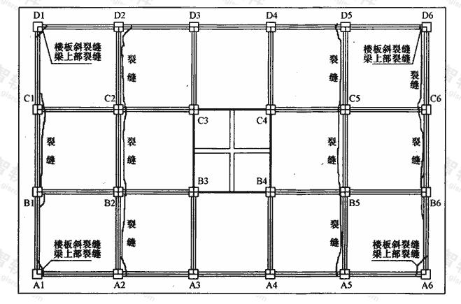 一层楼板板面裂缝位置图
