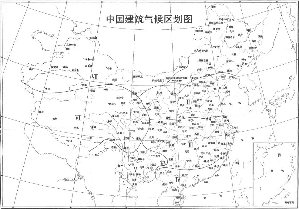 中国建筑气候区划图