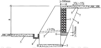  挡土墙构造示意 