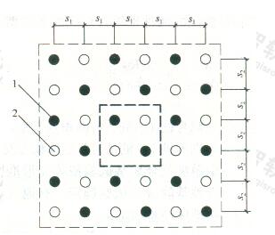 多桩型复合地基矩形布桩单元面积计算模型