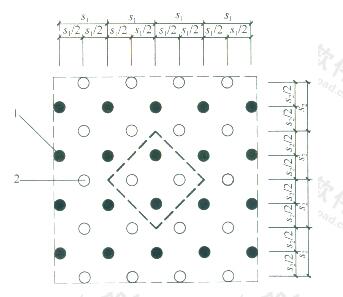 多桩型复合地基三角形布桩单元面积计算模型