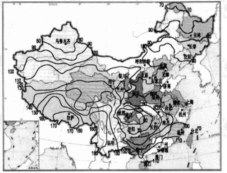 1月水平面平均辐照度分布图