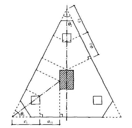 三桩三角形承台角桩冲切计算示意