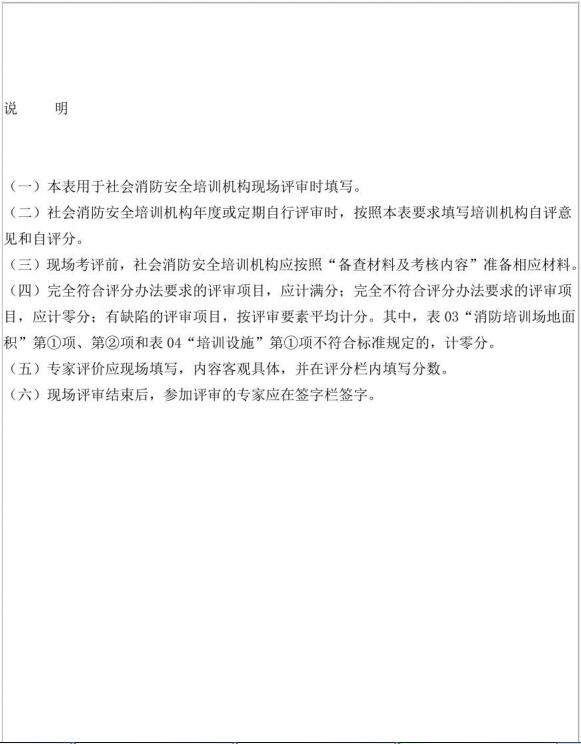 表D.1（续）社会消防安全培训机构评审表样式