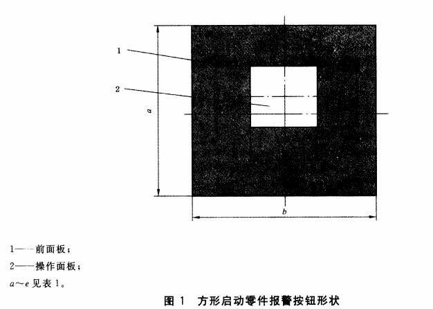 图1 方形启动零件报警按钮形状