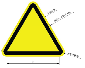 图A.4 警告标志的设计尺寸