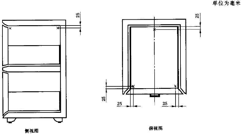 图5 D类和DIS类试件第1层抽屉测温点布置示意图