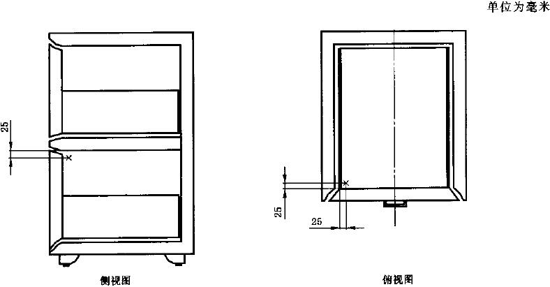 图6 D类和DIS类试件第2层抽屉测温点布置示意图