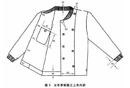 女冬季制服之上衣内胆