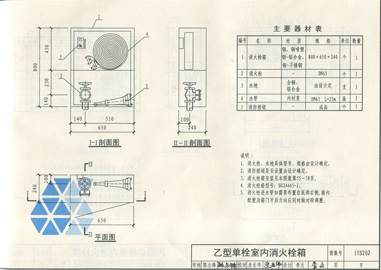 乙型单栓室内消火栓箱