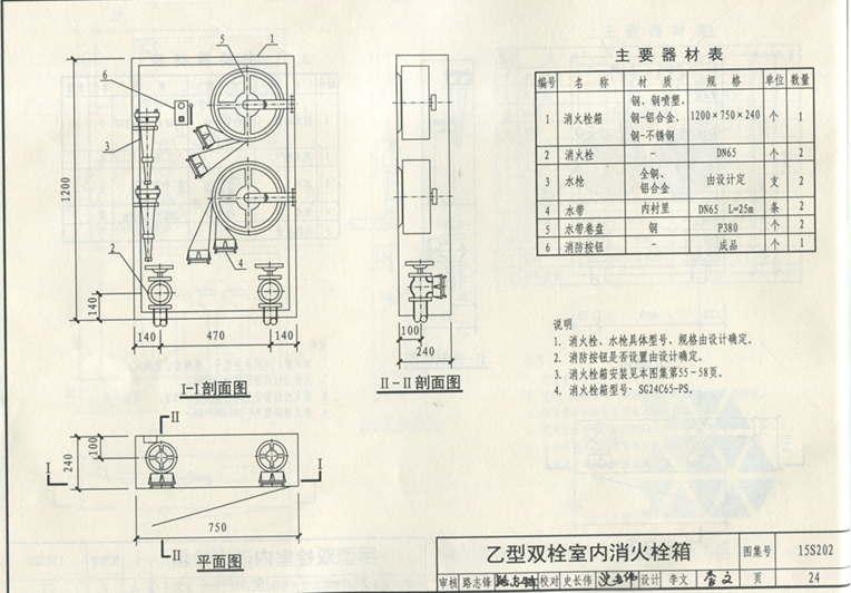 乙型双栓室内消火栓箱